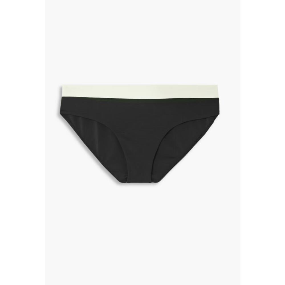 Odyssee Two-Tone Mid-Rise Bikini Briefs - XS - Black & White